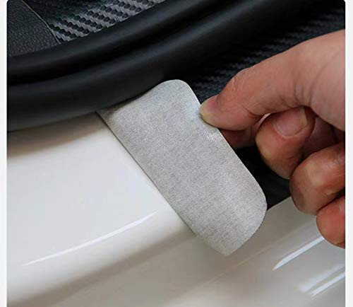 MAXDOOL 4Pcs Car Door Sill Protector Reflective 4D Carbon Fiber Sticker Decoration Door Entry Guard Door Sill Scuff Plat