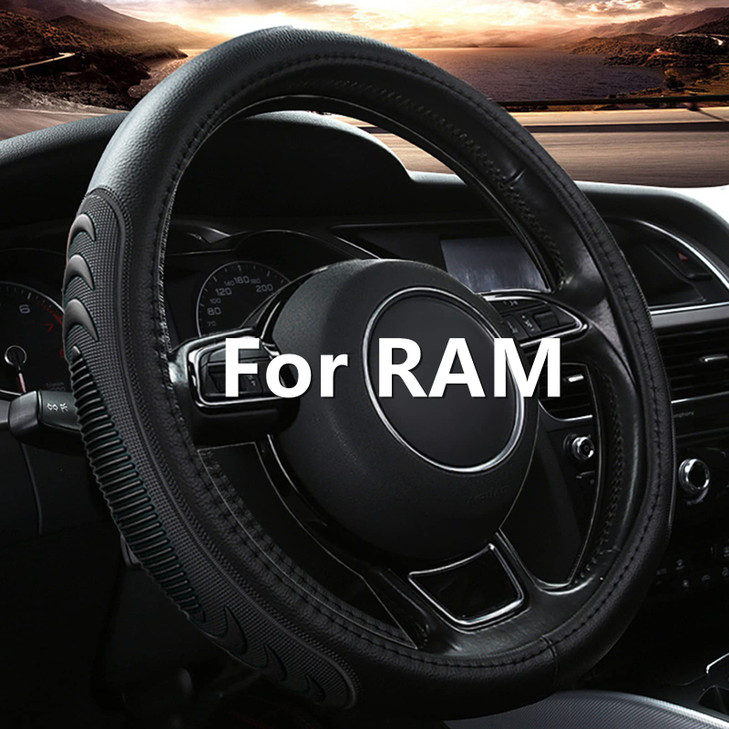 Yangday Leather Steering Wheel Cover for Dodge Ram 1500 2500 3500 15516 Inches Car Steering Wheel Cover with AntiSlip Ma