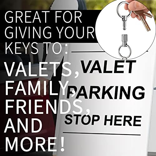 FEGVE Titanium Quick Release Swivel Keychain Pull Apart Detachable Keychain Heavy Duty Car Key Holder with Stainless Ste