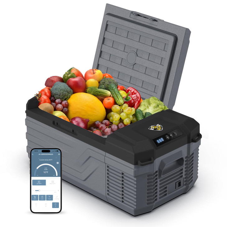YELLOW JACKET 12 Volt Car Refrigerator 16 Quart Electric Cooler Portable Car Fridge for Outdoor Camping Travel 12V24V DC
