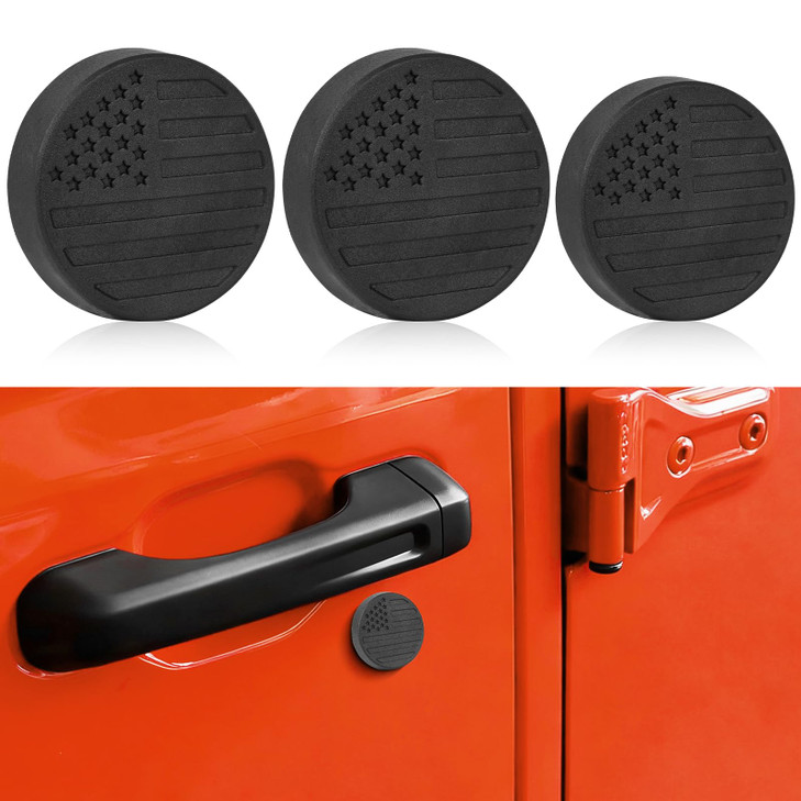 Timilge Strong Magnetic Keyhole Covers Door Lock Cover for 20182025 Jeep Wrangler JL Gladiator JT 2 Front 1 Tailgate Doo