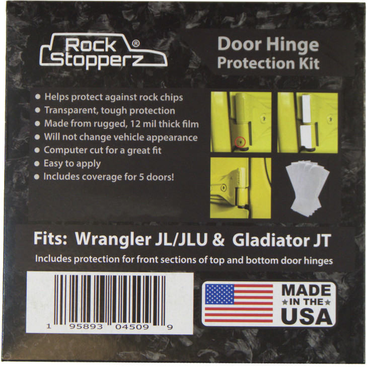 Rock Stopperz Door Hinge Protection Kit Compatible with Jeep Wrangler JLJLUGladiator 2 or 4 Door 20192026 Coverage for 5