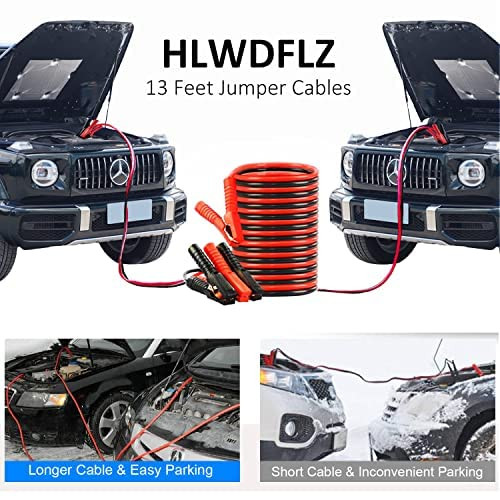 HLWDFLZ Car Roadside Emergency Kitwith13FT Jumper CablesWinter Traveler Safety Emergency Kit with Blanket Shovel Triangl