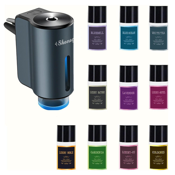 Shonoppy Car Air Freshener DiffuserSmart Car Aroma Diffuser Air Freshener Spray Automatic with 10PCS Cologne Aromatherap