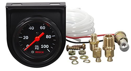 Bosch SP0F000052 Style Line 2 Mechanical Oil Pressure Gauge Black Dial Face Black Bezel