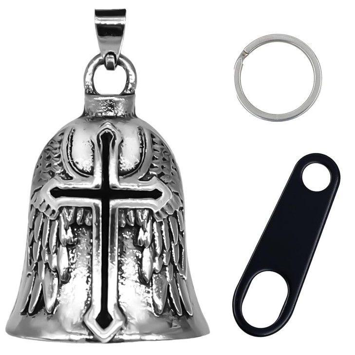 Canumer Motorcycle Bell Guardian Angel Motorcycle Accessories Spirit Bells for Good Luck Good Luck Keychain Drive Safe P