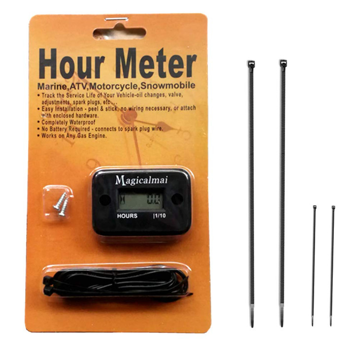 Magicalmai Inductive Hour Meter for Gas Engine Generator Lawn Mower Pressure Washer Marine ATV Boat Outboard Motor Dirt