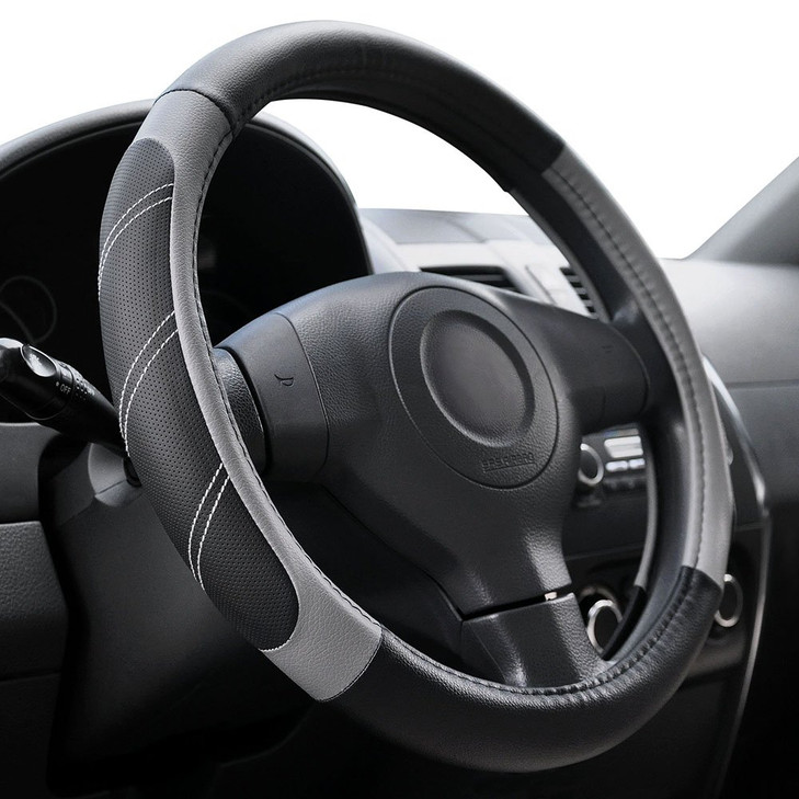 Elantrip Sport Leather Steering Wheel Cover 14 12 inch to 15 inch Universal Padded Soft Grip Breathable for Car Truck SU