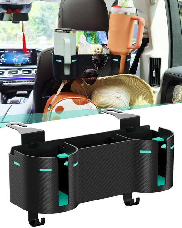 Car Headrest Backseat Cup Holder 37 with Organizer High Capacity 4 in 1 Seat Back Organizer with Headrest Hooks Multifun