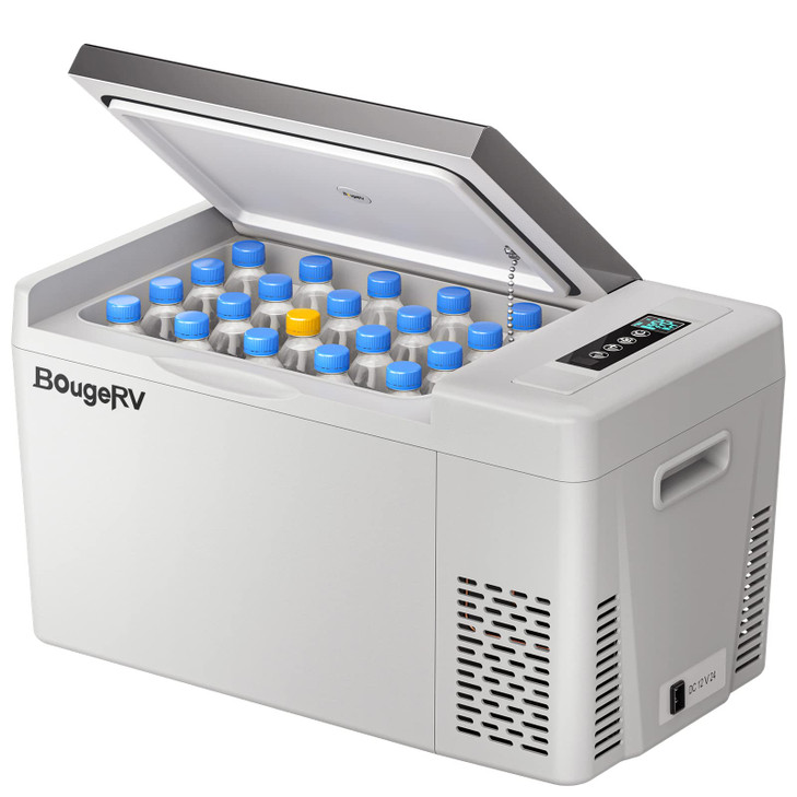 BougeRV 12 Volt Refrigerator 12V Car Fridge 23 Quart Portable Freezer Compressor Cooler 1224V DC 110240 Volt AC for Truc