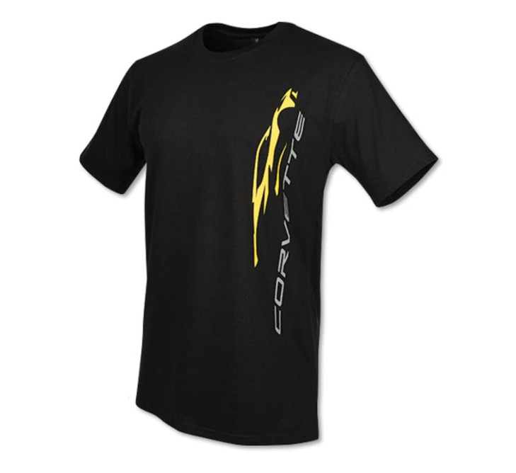 C8 Corvette Mens Shirt Vertical Gesture Logo TShirt Black