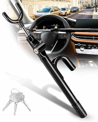 Tevlaphee Steering Wheel Lock AntiTheft Device Security Car Lock Anti Theft Car Device Visible Antitheft Locking Devices