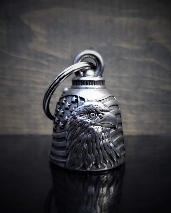 Bravo Bells US Flag Eagle Bell Biker Bell Accessory or Key Chain for Good Luck on the Road