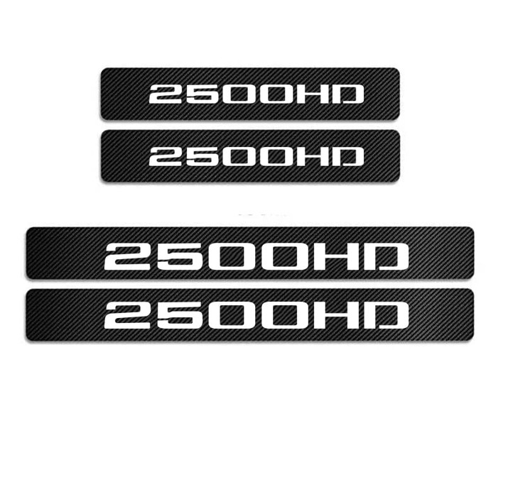 MAXDOOL 4Pcs Car Door Sill Protector Reflective 4D Carbon Fiber Sticker Decoration Door Entry Guard Door Sill Scuff Plat