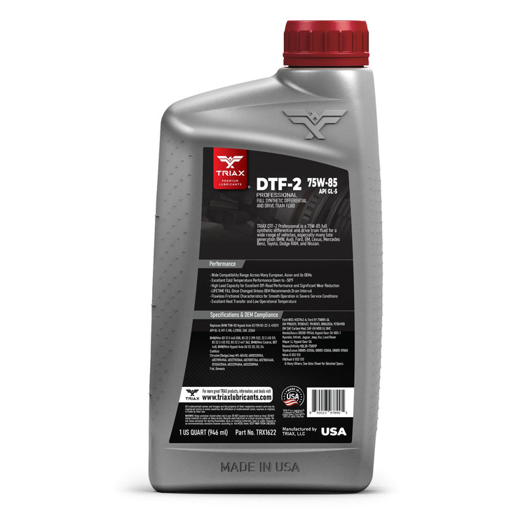 TRIAX DTF2 Professional 75W85 GL5 Full Synthetic Differential Drivetrain Fluid Limited Slip Ready Compatible with BMW Do