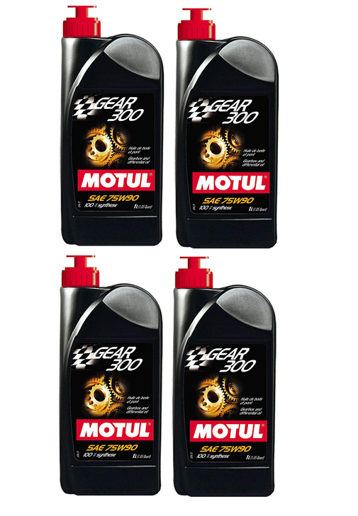 Motul Gear 300 Fully Synthetic Gearbox Oil 75W90 1L Pack of 4