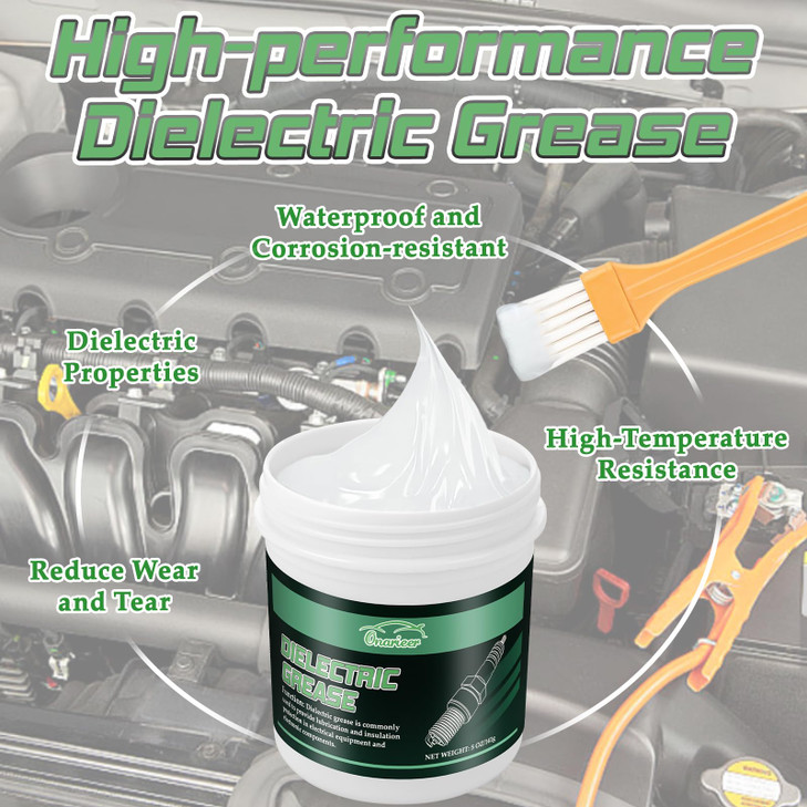 Onarieer 5 oz Dielectric Grease for Electrical Connectors Silicone Grease with A Brush Silicone Paste for Automotive Spa