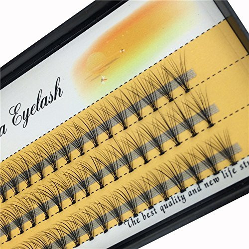 BODERMINCER 10D 60pcs Black Handmade False Eyelashes Natural Long Individual Eyelashes Extension Fake Lashes Makeup Beauty Cosmetic (10mm)