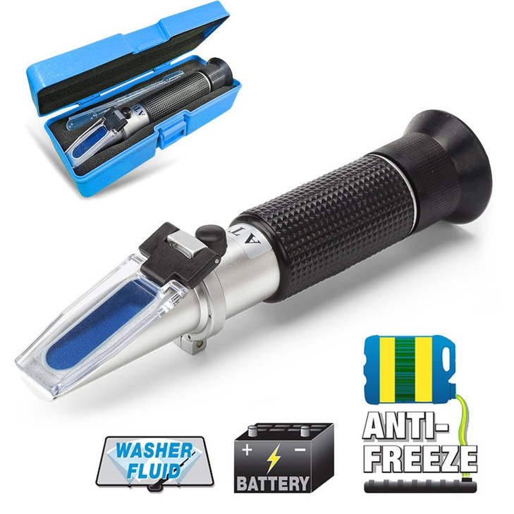 4in1 DEF Antifreeze Coolant Refractometer for Automobile Antifreeze System Diesel Exhaust Fluid Battery Acid and Windshi