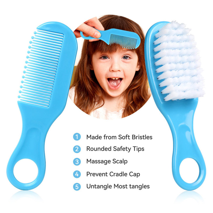 Baby Grooming Kit Infant Safety Care Set with Hair Brush Comb Nail Clipper Nasal AspiratorBaby Essentials Kit for Newbor