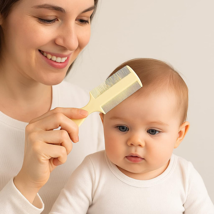 Vakly Fine Tooth Baby Comb 3 Pack DoubleSided Infant Hair Extra Fine Detangling Comb with Handle for Cradle Cap Dandruff