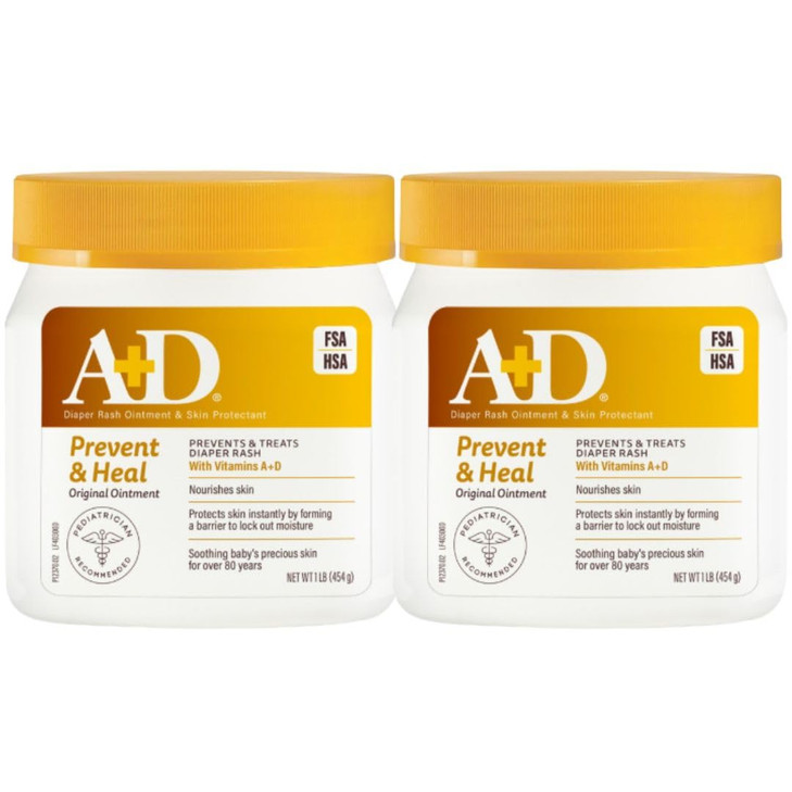 AD Original Diaper Rash Ointment 1 Pound Jar Pack of 2
