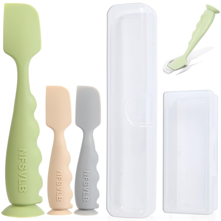 NFSVLB Baby Diaper Cream Spatula with Case1 Large 2 Mini Butt Paste Spatula with 2 Travel CaseSoft Baby Butt spatula bab