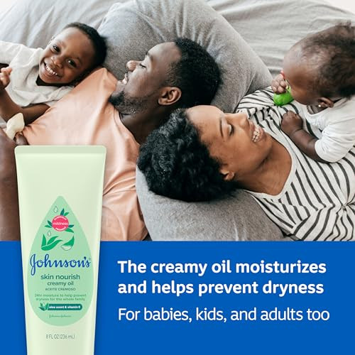 Johnsons Skin Nourish Creamy Oil Aloe Scent Vitamin E Creamy Oil Helps Prevent Dryness Moisturizes Babys Delicate Skin f