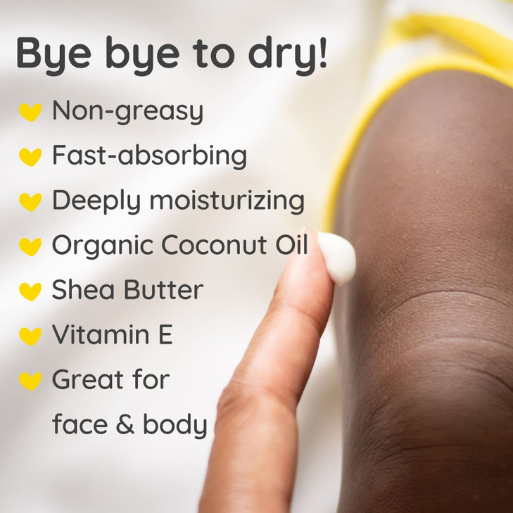 Bubbsi Whipped Coconut Oil Baby Lotion for Eczema Dry Skin Baby Acne KP Organic Coconut Oil Shea Butter Vitamin E Light