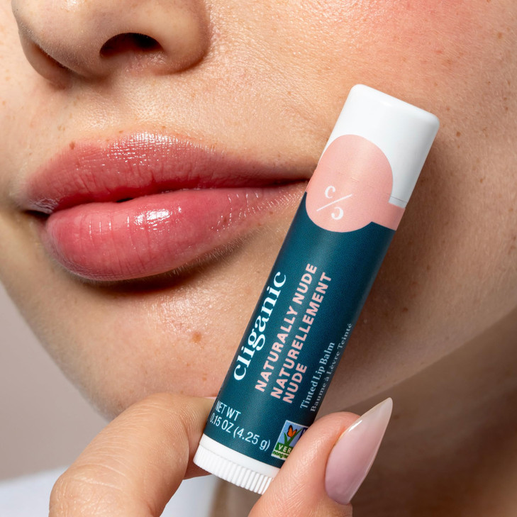 Cliganic Tinted Lip Balm Set 4 Colors Hydrating Enriched with Vitamin E Cruelty Free Stocking Stuffer Gift