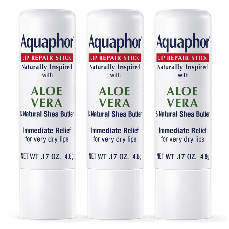 Aquaphor Naturally Inspired Lip Repair Stick with Aloe Vera and Natural Shea Butter Hydrating Lip Balm Immediately Relie