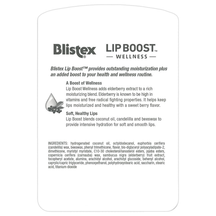 Blistex Lip Boost Wellness Intensive Hydration from Coconut Oil Beeswax Elderberry Moisturizer Pack of 2