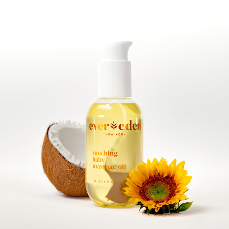 Evereden Soothing Baby Massage Oil 4 fl oz Clean Baby Care Nontoxic and Fragrance Free Clean Ingredients
