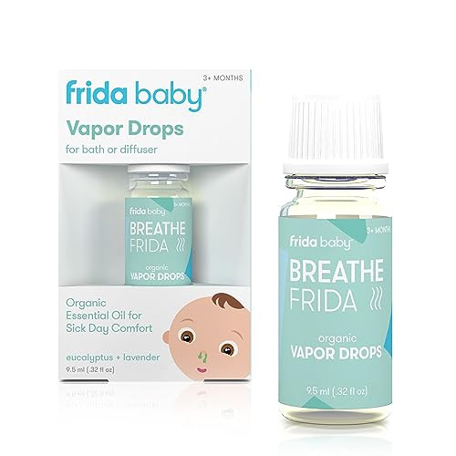 Frida Baby Breathefrida Vapor Bath Drops Baby Congestion Relief with Eucalyptus Essential Oil for Humidifier Aromatherap