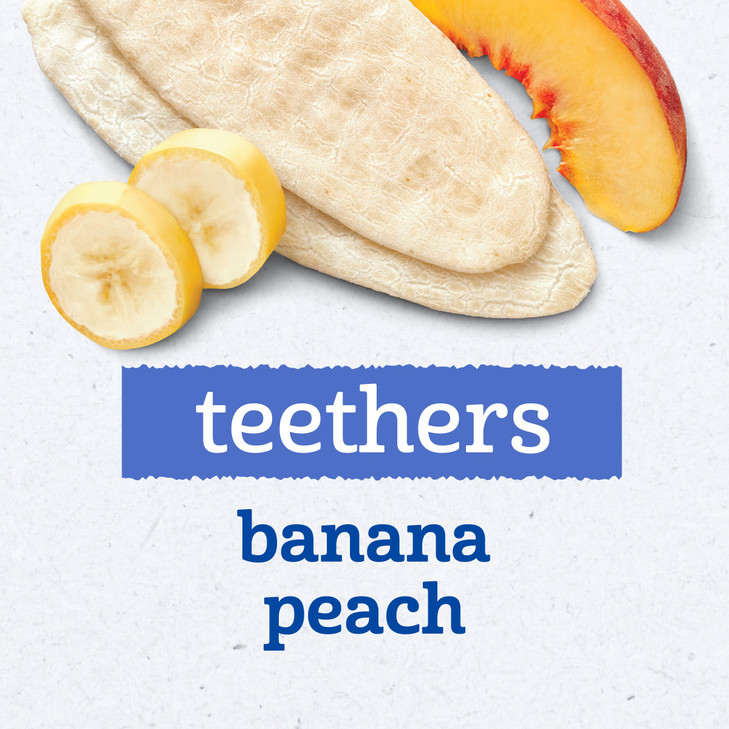 Gerber Snacks for Baby Teethers Gentle Teething Wafers Banana Peach 17 Ounce 12 Count Box Pack of 6