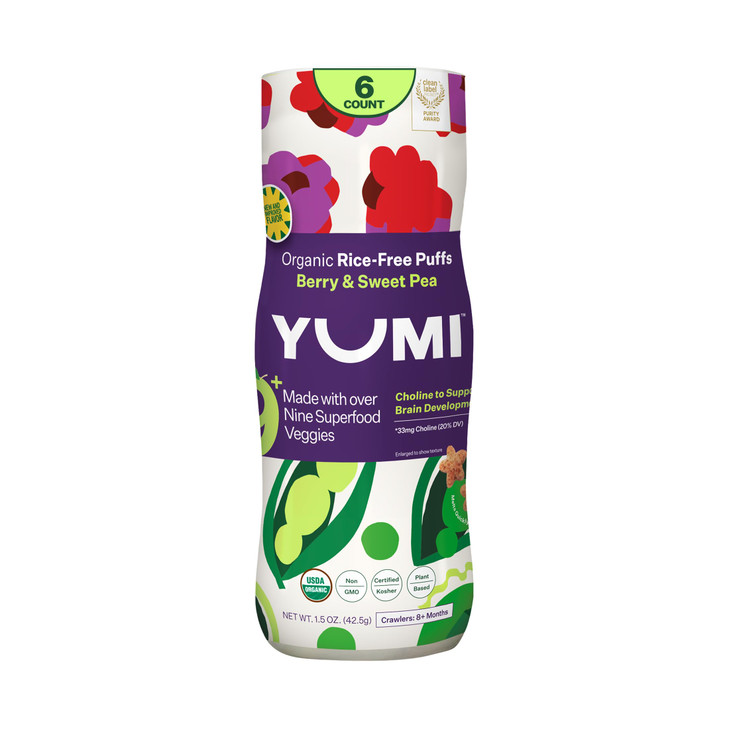 YUMI RiceFree Baby Puffs No Sugar Added GlutenFree NonGMO Organic Baby Snacks Puffs School Safe for Daycare and Lunchbox