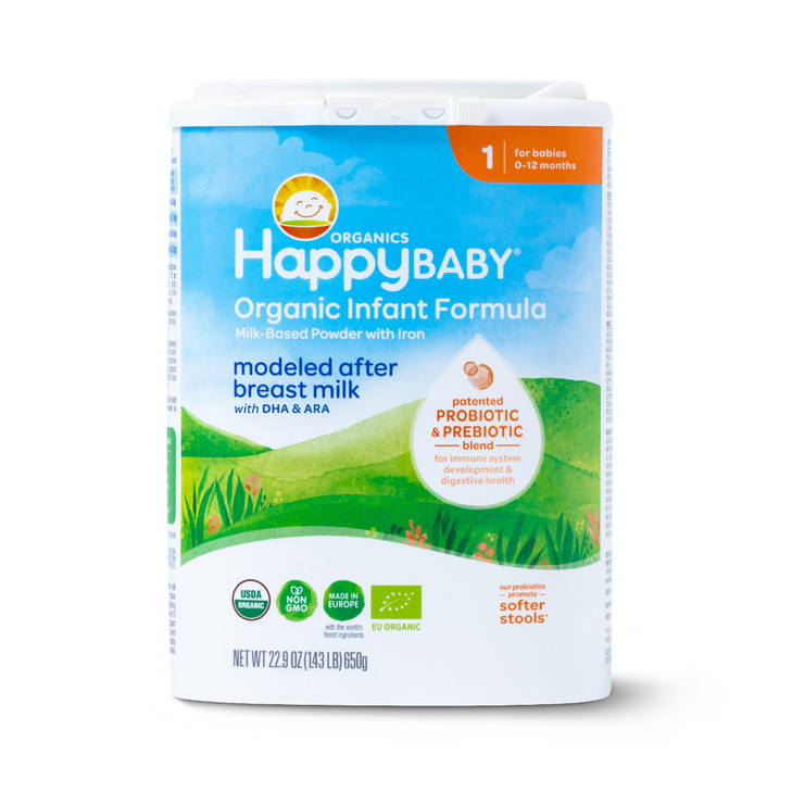 Happy Baby Organics Stage 1 Infant Formula 0 12 Months Milk Based Organic Baby Formula Powder with Iron Probiotics Prebi