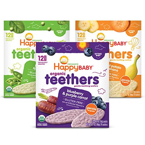 Happy Baby Organics Teether 3 Flavor Variety Pack 12 Count Pack of 3