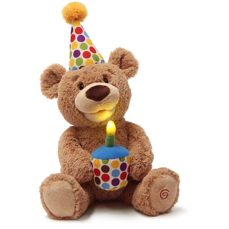 GUND Happy Birthday Teddy Bear Bear Animated Plush Toy GlowinTheDark Singing Stuffed Animal Brown 10