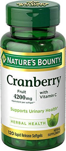 Nature's Bounty Cranberry Pills for Women Urinary Tract Health, Cranberry Supplements with Concentrate & Vitamin C, 120 Softgels