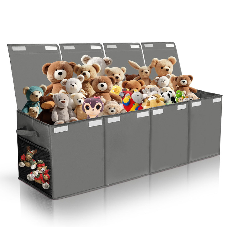 AOBOPLE Extra Large Toy Chest50x15x12 Toy Box for Boys Girls NurseryCollapsible Sturdy Toy Storage Organizer with Mesh P
