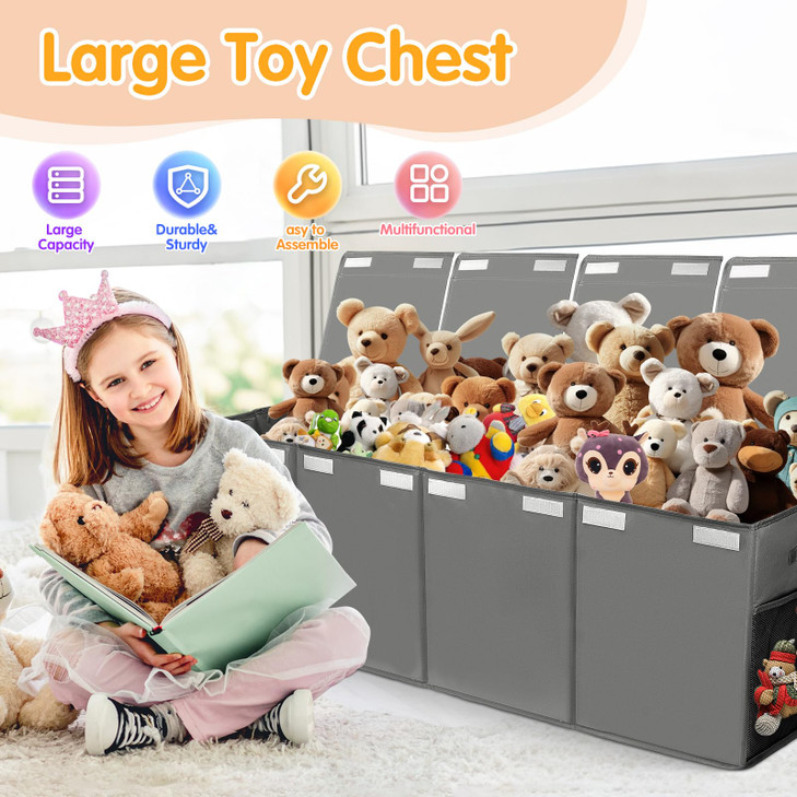 AOBOPLE Extra Large Toy Chest50x15x12 Toy Box for Boys Girls NurseryCollapsible Sturdy Toy Storage Organizer with Mesh P