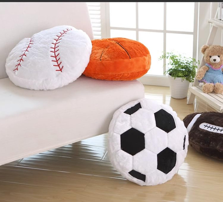 14inch Fluffy Soccer Balls Plush PillowSoft Soccer Ball Stuffed ToysDecorative Soccer Football Pillow Cushion Throw Pill