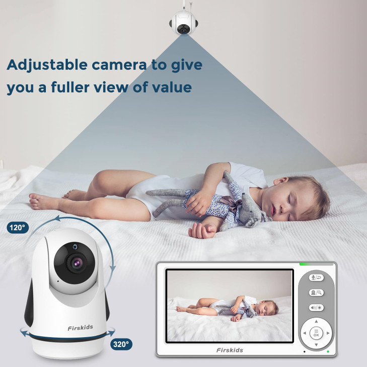 Firskids Baby Monitor 1000ft Long Range Baby Monitor with Camera and Audio No WiFi Built in 3500mAh BatteryAuto Night Vi