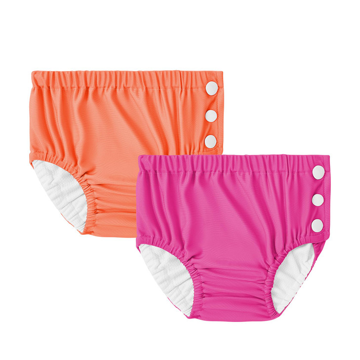 2PCS Reusable Swim Diapers Toddler Baby Swim Diaper Washable Snap Pool Swimming Diaper Soft and Silky Waterproof Diapers