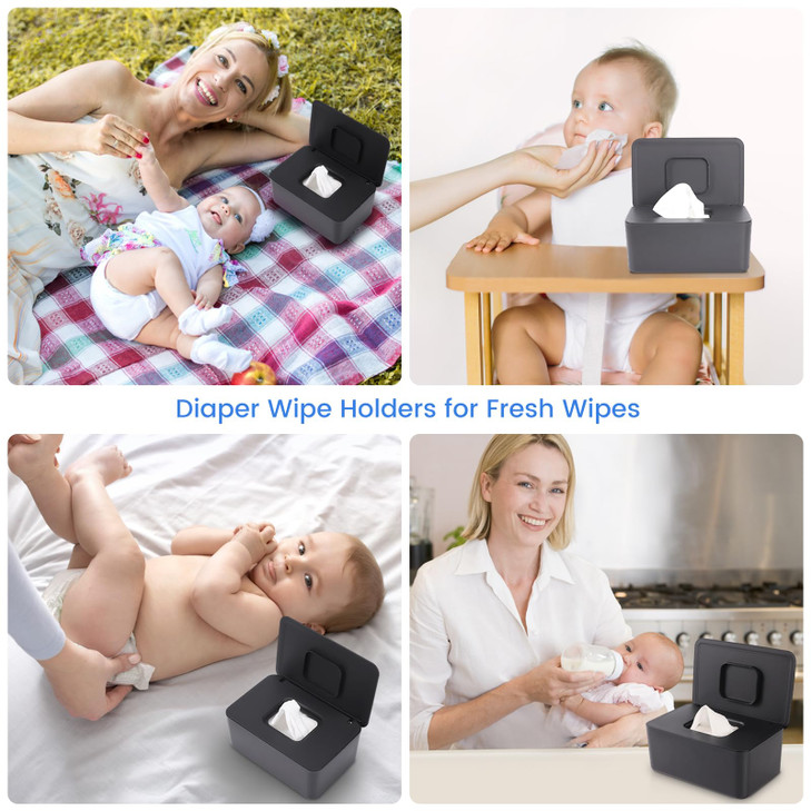 Lijroavy Baby Wipes Dispenser Wipes Holder NonSlip Refillable Baby Wipes Container with Sealing Lid Keeps Wipes Fresh Po