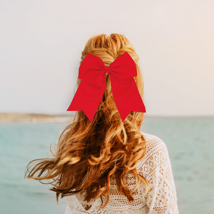 Red Jumbo Bow Clip with Tails