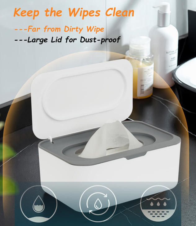 Wipes Dispenser Wipe Holder for Baby Adult Seposeve Refillable Baby Wipe Container Keeps Wipes Clean NonSlip Easy Pull W