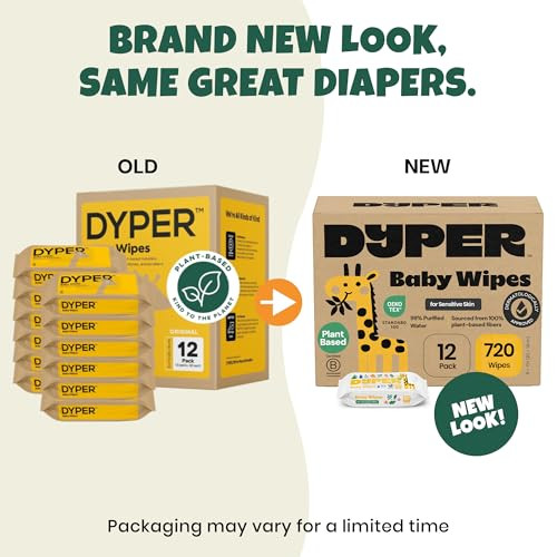 DYPER Baby Wipes Unscented 720 Count 99 WaterBased Hypoallergenic Baby Wipes Made with PlantBased Materials Gentle for S
