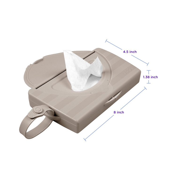 Ubbi OntheGo Baby Wipes Dispenser Portable Wipes Container for Travel Diaper Bag Accessory Must Have for Newborns Reusab